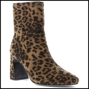 Vegan Suede Ankle Boots with 3-Inch Flare Heel for Fall